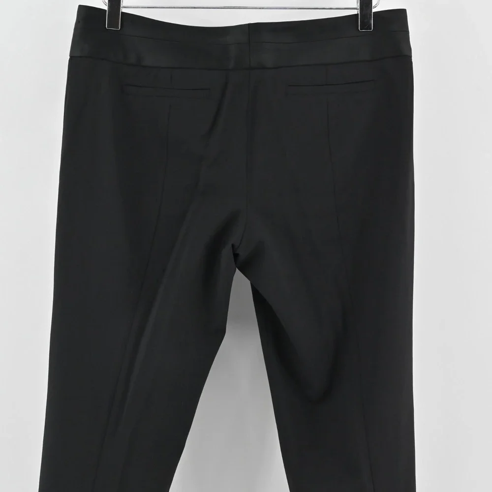 Cynthia Steffe Womens Wool Straight Trousers Size 8 Cuffed Black Pants Retro NEW